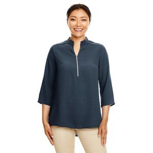 Ladies' Perfect Fit™ 3/4-Sleeve Crepe Tunic | Navy Blue